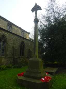 Oblique front view of Hallgarth War Memorial January 2017